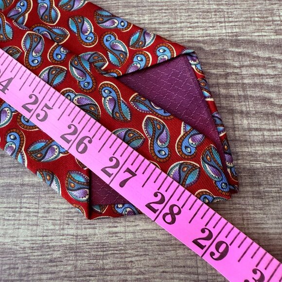 Vintage Christian Dior Monsieur Red Paisley All Silk Tie Made In USA 3.5 x 58 - Picture 11 of 12